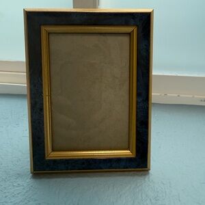 Elegant Blue and Gold Picture Frame